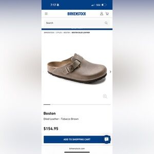 Birkenstock Boston Size 38